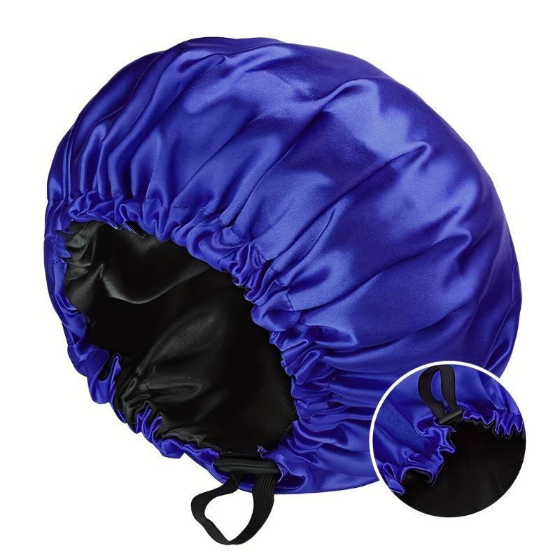 Cuffia da Notte in Raso Doppia Strato in Raso per Dormire Cuffia Regolabile per Capelli Ricci Grande Cuffia da Notte Foderata in Raso per Donne