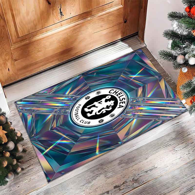 Chelsea FC bedruckter Flanell-Teppich rutschfest weicher Polyester-Bodenbelag Indoor Dekorationsmatte für Schlafzimmer Wohnzimmer Sofa Spielzimmer Heimdekoration
