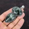 Seraphinite Gemstone Pendant 925 Sterling Silver Pendant Vintage Pendant Handmade Dainty Jewelry Gift For Him Silver Jewelry Antique Pendant