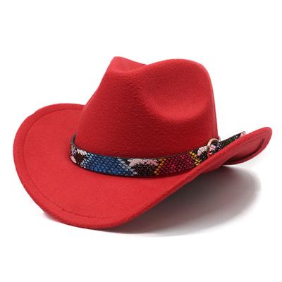 Spring And Autumn Wool Top Hat Women'S Snake Belt Western Cowboy Jazz Hat Men'S Outdoor Sun Hat Top Hat