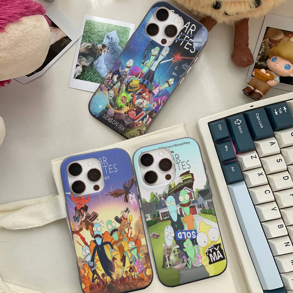 S-Solar O-Opposites Cartoon Soft Corrugated Phone Case For IPhone 11 12 13 14 15 16 17 Pro Max Plus Pro Shockproof Cover