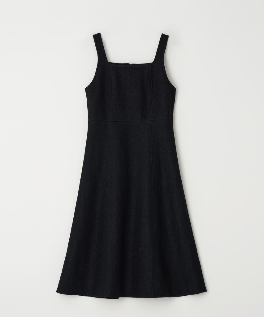 THERYE Snap Wool Sleeveless Dress (Black)