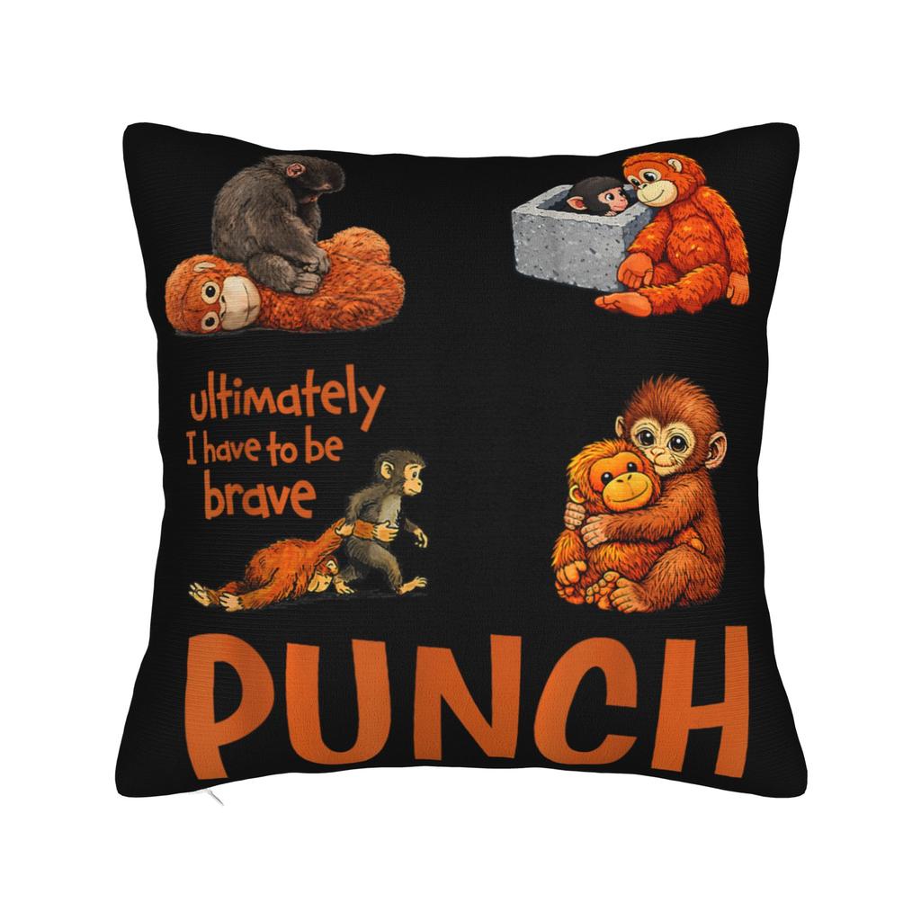 Baby Viral Monkey Punch Hugging Pillow Case Square Pillow Cover For Couch Sofa Bedroom Funny Cushion Cover