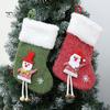 Christmas Tree Embellishment Pendants Plush Stocking Pendant with Santa Claus/Snowman/Elk Designs, Fabric Hanging Decorative Holiday Accessories