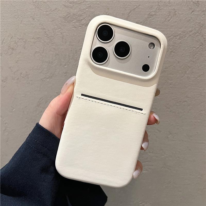 Business PU Leather Card Holder Wallet Bumper Case For iPhone 17 Air 16 15 14 13 12 Pro Max Plus Shockproof Matte PC Soft Cover