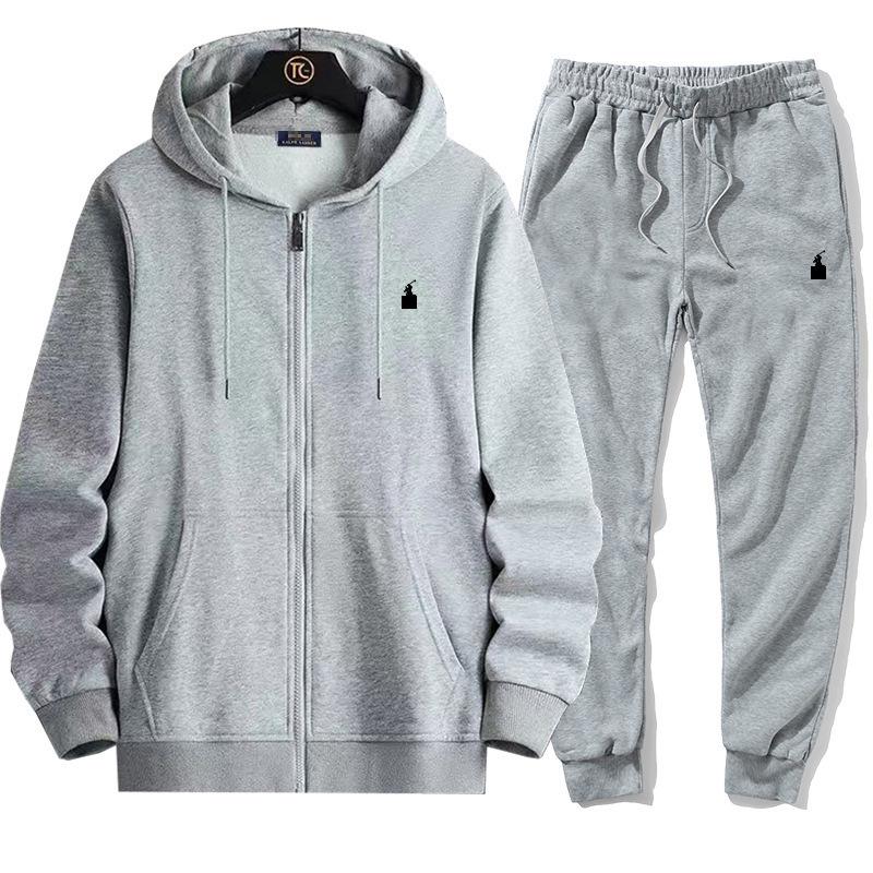 Embroidered Little Pony Cotton Cardigan & Velvet Hoodie Set for Men and Women – Spring New Arrival