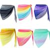 Chiffon Material Beach Dress Short Length Sheer Fabric Sarongs Breathable Quick-Dry Gradient Color Swimwear Shawl Swimwear Cover