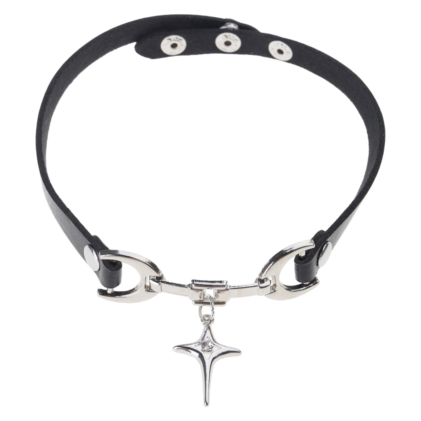 Elegant Adjustable Chokers Necklace Gothic Crosses Pendant Statement Pieces For Casual Outfits 1