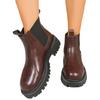 Women's Leather Boots with Heel and Round Toe for Winter