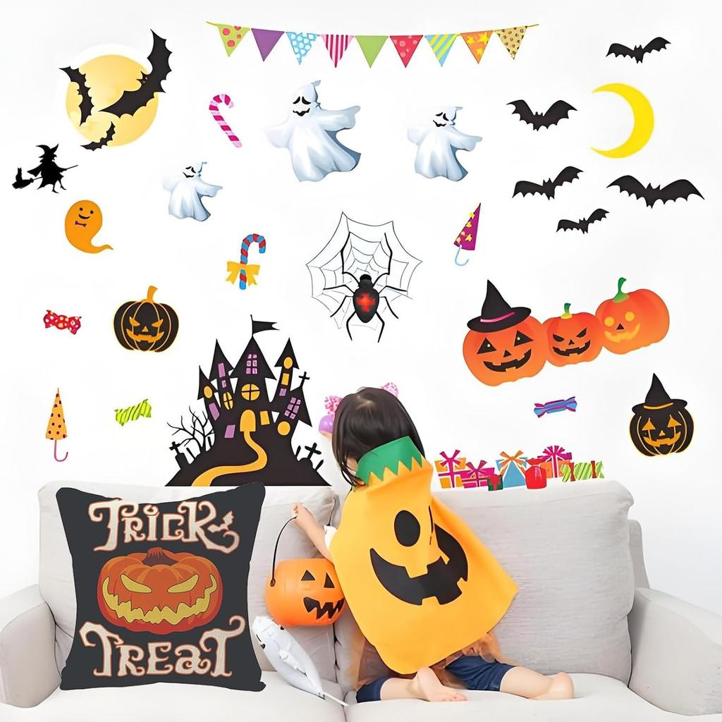 Spooky Halloween Pillows: Mummy, Skull, Trick or Treat, and Cat Eyes Designs! Sofa cushion cover, holiday party decoration, gift