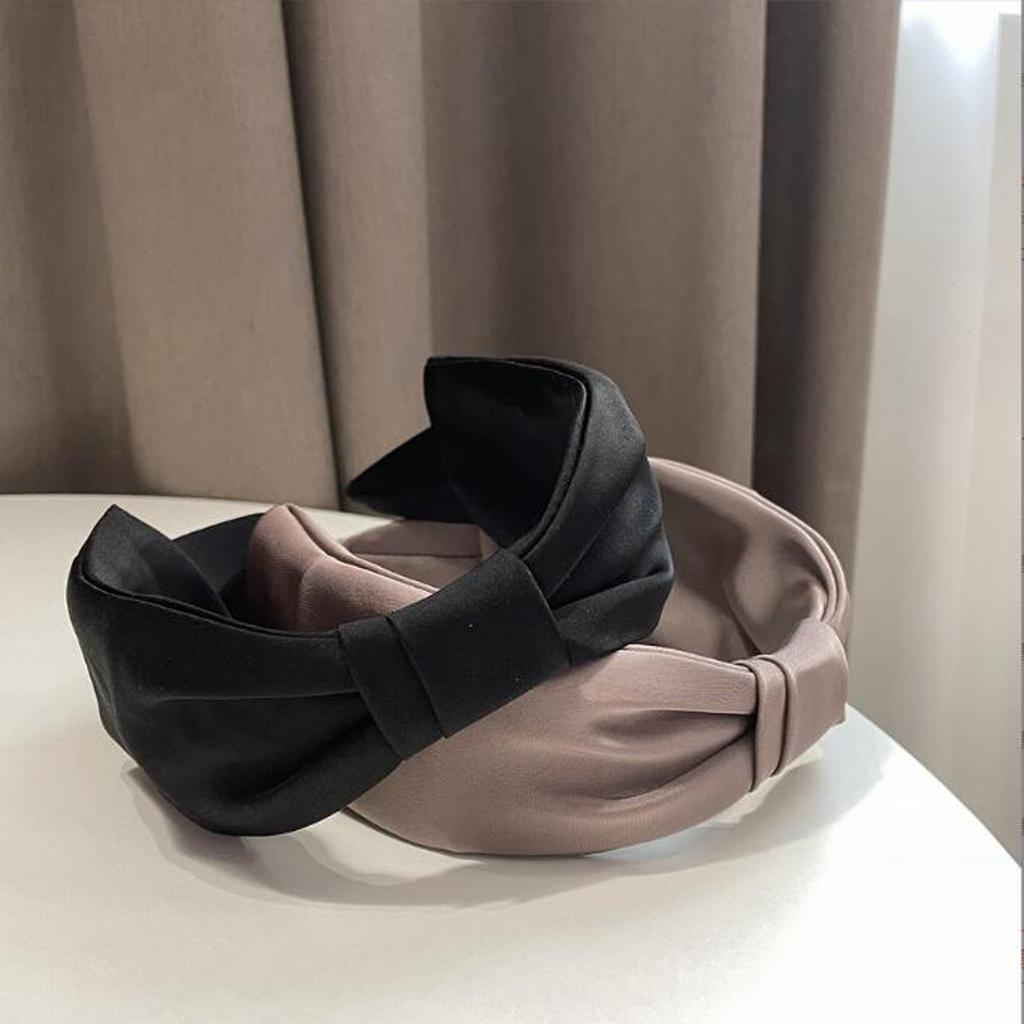 PROLY New Fashion Hairband For Women Solid Color Center Knot Headband Casual Summer Autumn Turban Girls Classic Hair Accessories