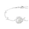 Swarovski SNAKE Crystal Pearl Trim Design Rhodium Plated Bracelet Women's Silver 5698889