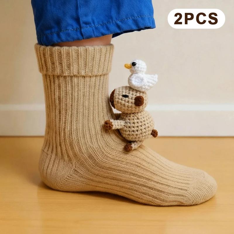 3D Strick Tier Faultier Socken,2025 Weihnachts-Socken für Damen Kollektion Lustig Niedlich Plüschtiere Umarmen Crew Socken für Kind