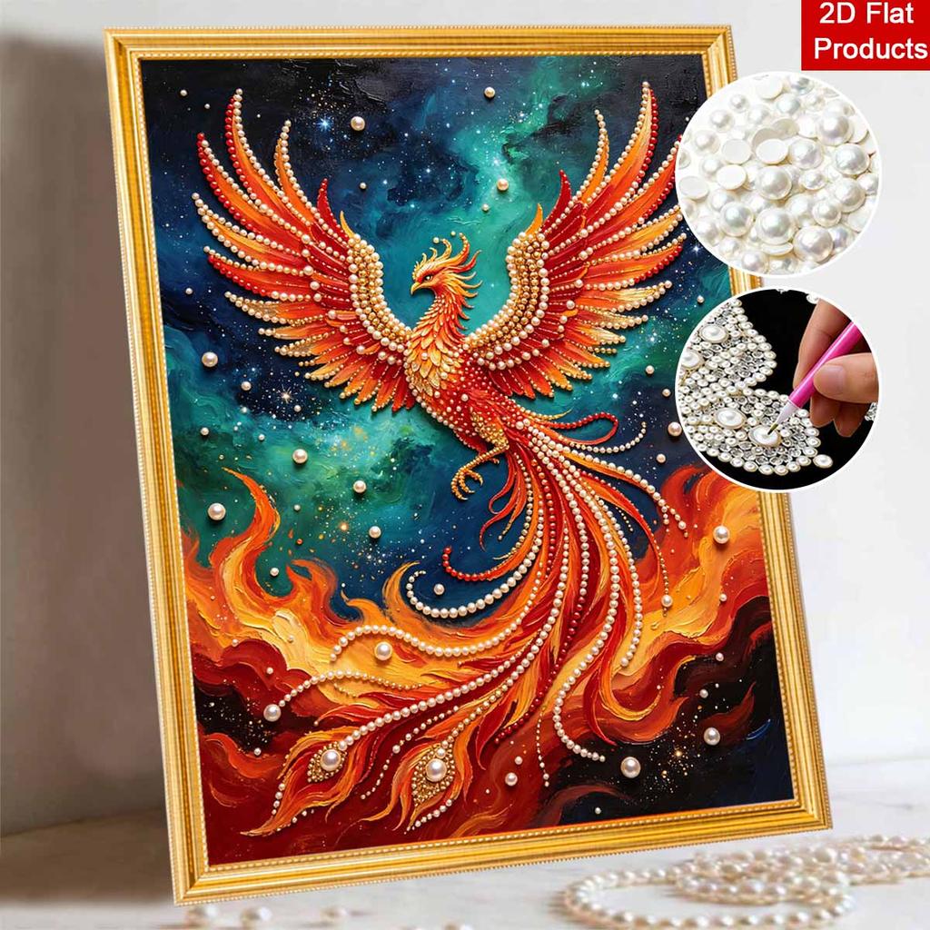 Dieses Phoenix-Perlenmalset enthält 5D-Perlen und einen Mosaik-Kunststil.. für die Wanddekoration zu Hause konzipiert.
