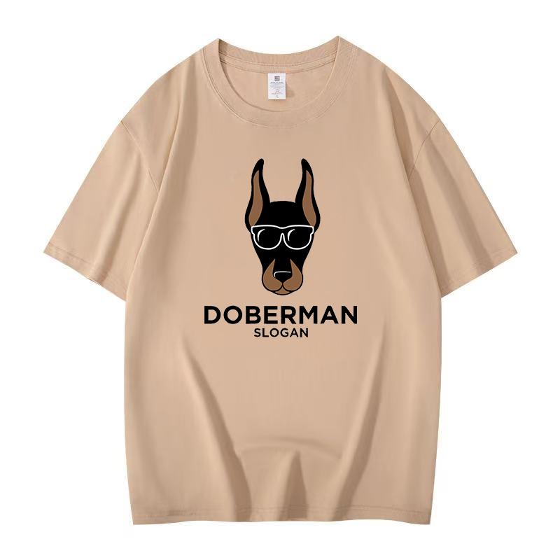 Cotton design letter dog print short sleeved T-shirt loose casual versatile top
