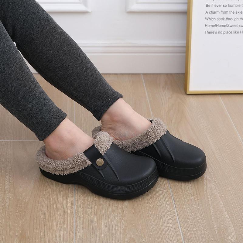 Fashion Kdmi Men's Slippers EVA Shoe Upper Cotton Slippers Classic Popular Clogs Waterproof Winter Soft Fuzzy Slippers For Men And Women