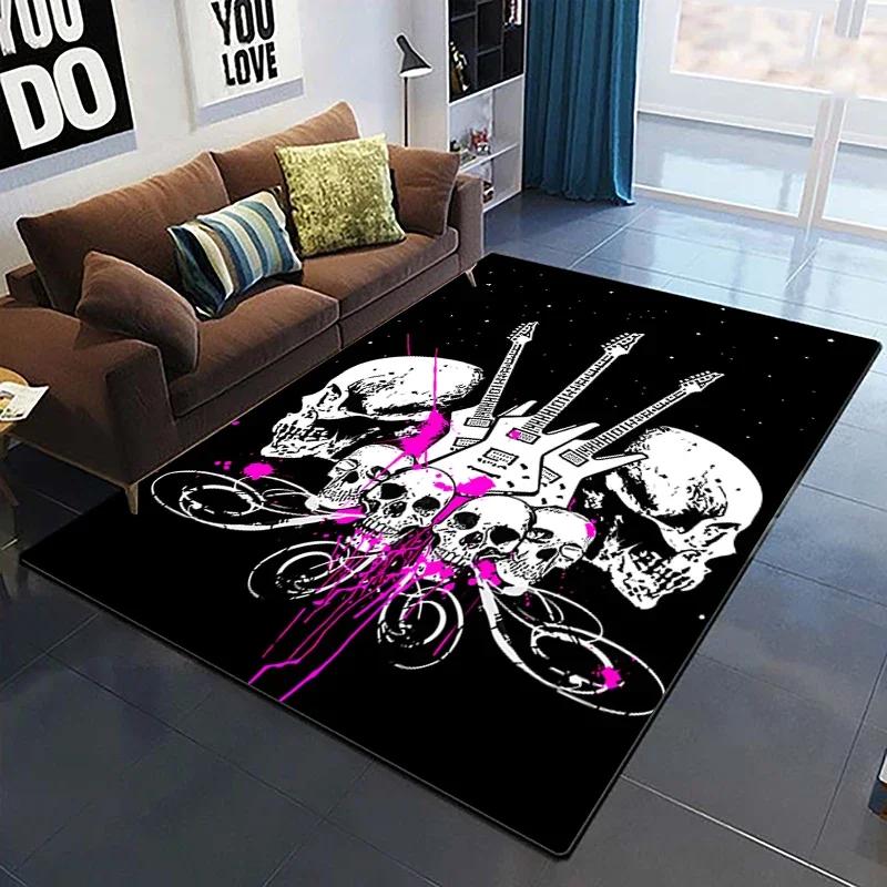 Colorful Music Guitar Melody 3D Printed Carpets for Living Room Non-Slip Area Rug Bedroom Bedside Home Decor Polyester Floor Mat