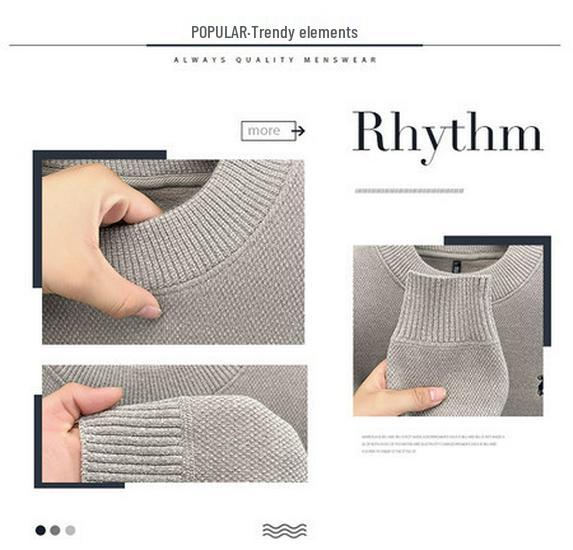 Men's Velvet Thick Winter Knit Chenille High-Collar Sweater