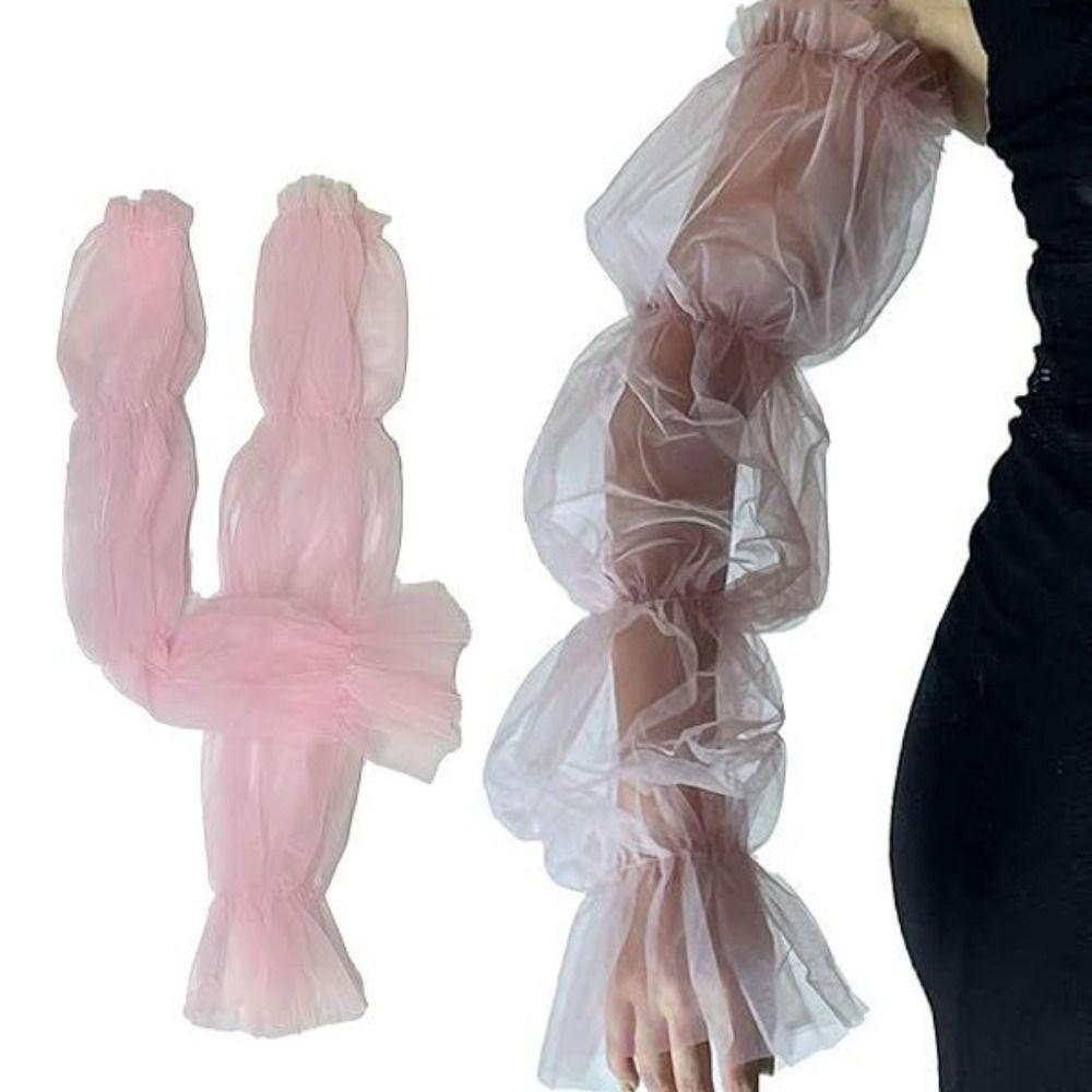 Lace Mesh Wedding Arm Sleeves Puff Sleeves Bridal Evening Sleeves  Wedding Dress Accessories