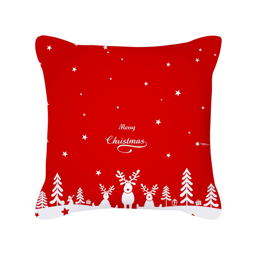 Christmas New Peach Skin Pillow Case Pillow Sofa Pillow Case Red Series Pillow