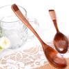 Kids Adults Eating Wooden with Tied Line Elegant Cutlery Soup Spoons Scoop Kitchen Utensil