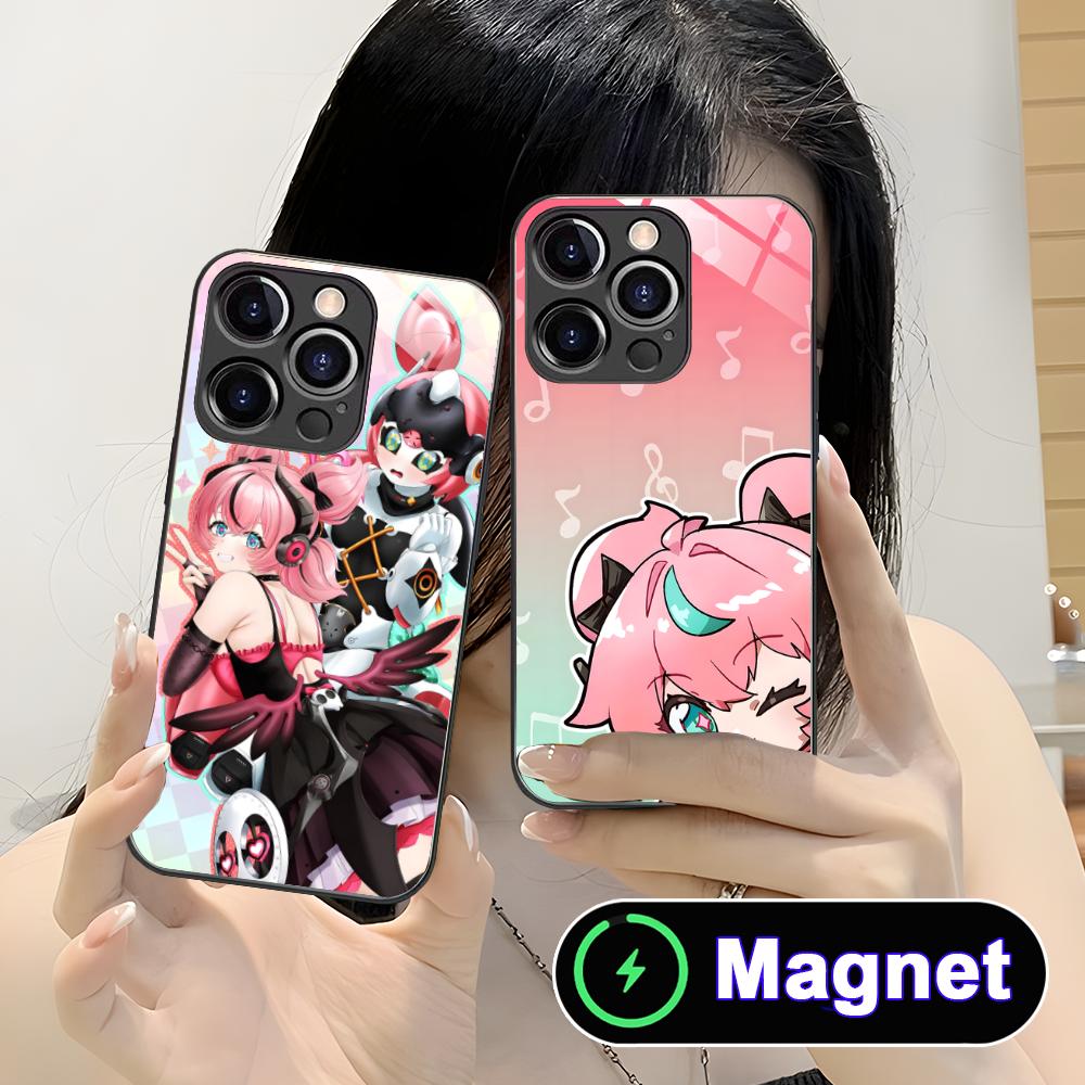 Zenless Zone Zero Aria Glass MagSafe Mobile Phone Case for iPhone 17 16 15 14 13 12 11 Air Pro Max Plus Mini Colorful Cover