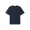 Amiparis Solid Color Label Casual Crew Neck Short Sleeve T-Shirt Unisex Tops Deep-Blue UTS017.726-2