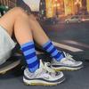 Unisex gestreifte Mid-Tube-Baumwollsocken – Europäischer und amerikanischer Streetstyle für Sport, Hip-Hop, Skateboard und College-Mode