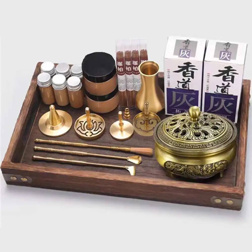 Messing Weihrauchbrenner Tragbar DIY Zen Weihrauchbrenner Siegel Weihrauch Keramik Set Hand Duftpulver Herstellung Weihrauchbrenner
