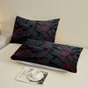 3pcs Honeycomb Pattern Fitted Sheet 3D Printed Black And Red Geometric Flat Sheet Sets With Pillowcases No Filling Vivid Visual