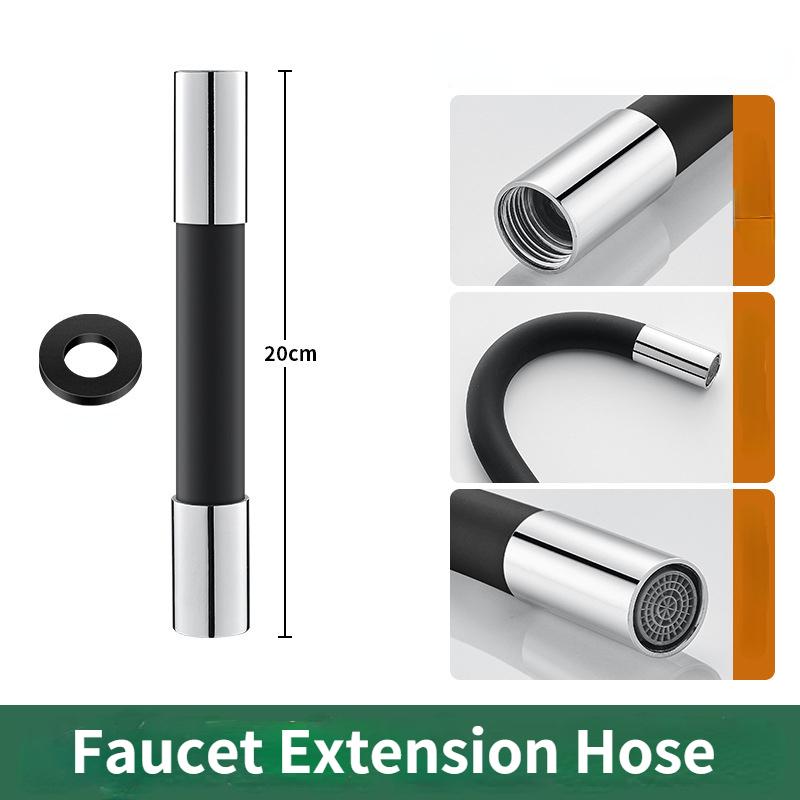 

Удлинители для смесителей с вращением на 360 °, смеситель для ванной комнаты, свободный изгиб, брызгозащищенный, универсальная удлинительная трубка для насадки для умывальника ZPG чёрный