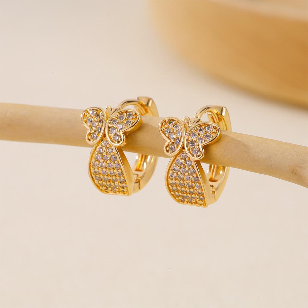 Gold Multi-Style Zircon Hoop Earrings for Women