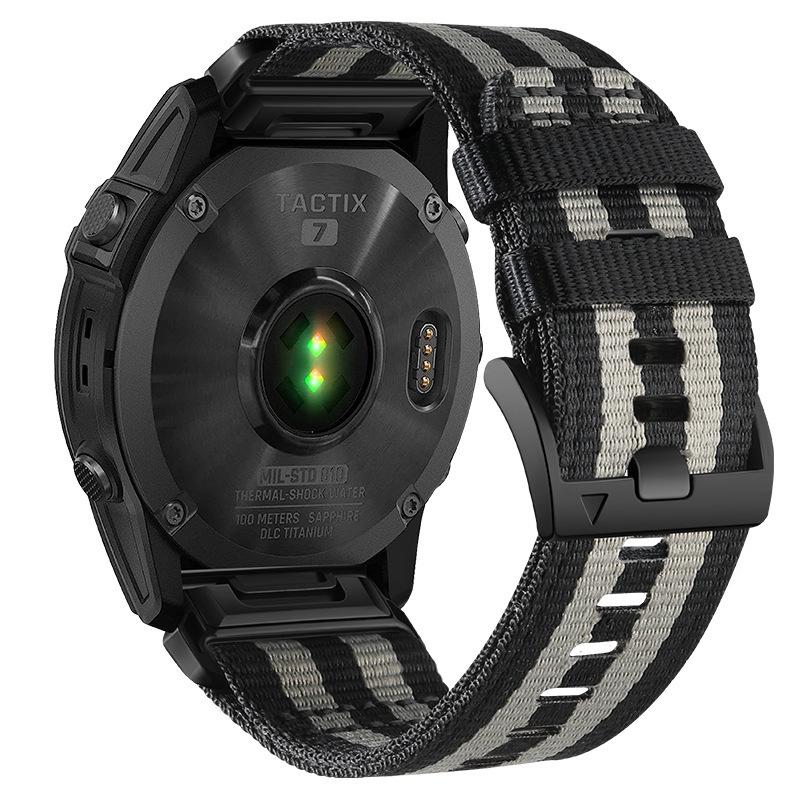 26/22mm Gewebtes Nylon Uhrenarmband für Garmin Fenix 7X Pro/6X/55X Taktische Modelle