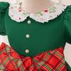Kids Girls Santa Claus Xmas Elf Princess Bow Dress Children Christmas New Year Cosplay Costumes Kindergarten Performance Role Play Outfit