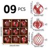 Christmas Ornaments Set 9 Pieces Clear Holiday Decorations Shatterproof Balls Ornaments For Home Family Gathering Dinner