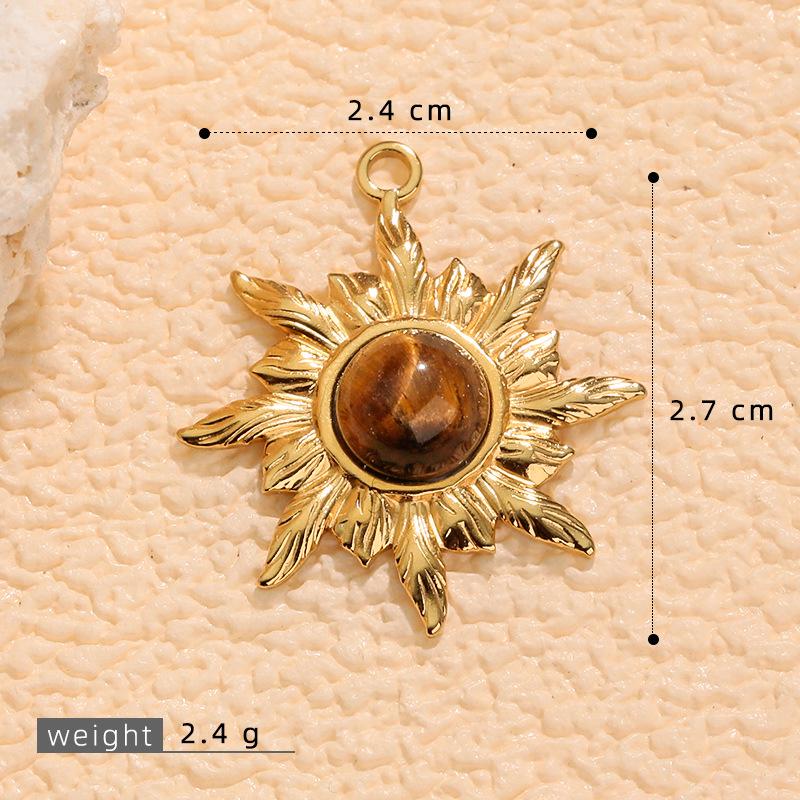 Stainless Steel Tiger Eye Oval Pendant & Earrings Set
