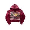 2026 Retro Print Zip-Up Hoodie Unisex Streetwear Oversized Casual Sweatshirt Teens Adults