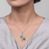 Gica Gema Green High Carbon Diamond Necklaces With 925 Sterling Silver 6*8mm Pendant Unique Design Romantic Fine Jewelry Wedding Party Gifts New Trend