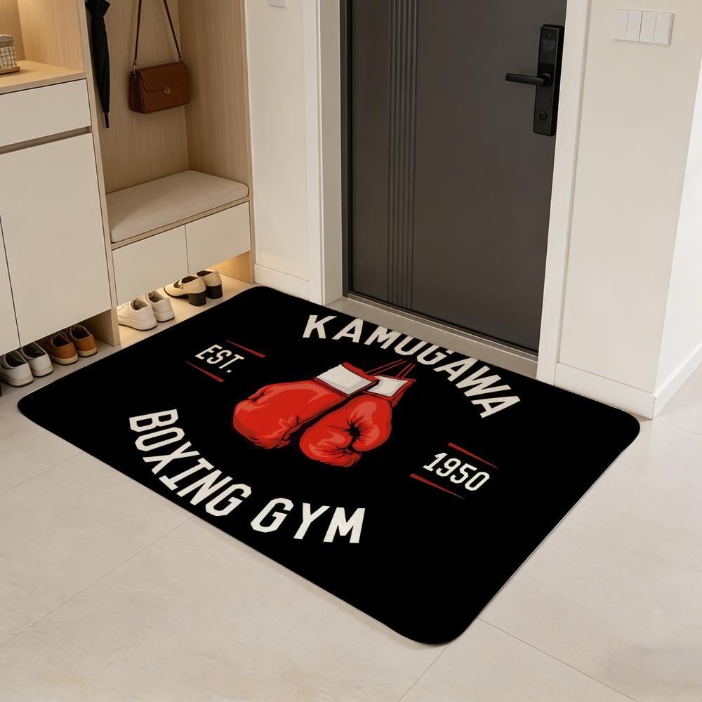 anime H-Hajime no Ippo Floor Mat Flannel Door Mat Non-Slip Absorbent Washable Indoor Home Rug