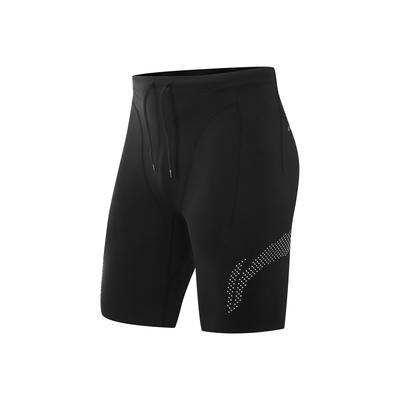 Atmungsaktive Schnelltrocknende Gestrickte Sportliche Freizeitshorts Herrenshorts Schwarz AUSV005-1