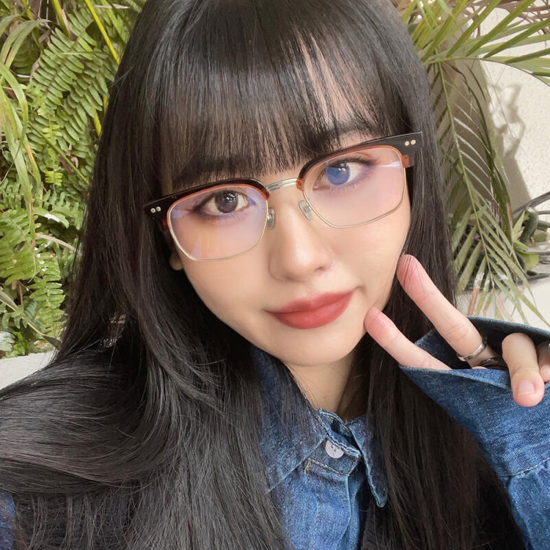 Neo Retro 52010 Half Frame Horn-Rimmed Glasses Black