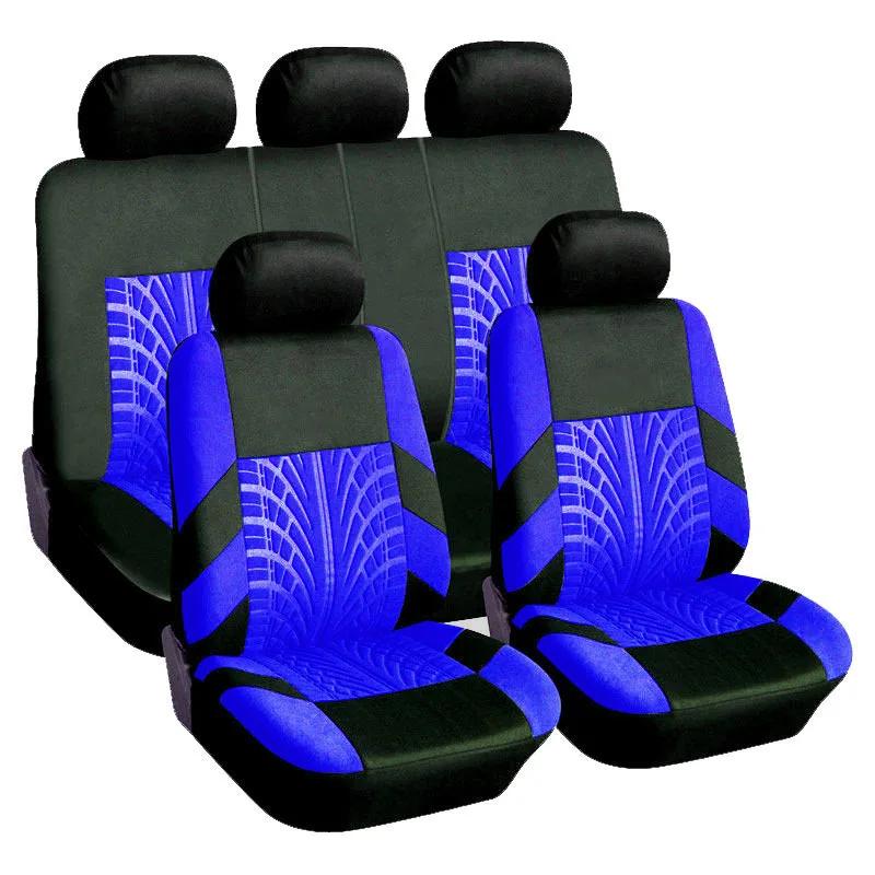 Embroidery Car Seat Cover Set Fit for Dacia Duster Sandero Renault Clio Fiat Panda Lancia Ypsilon Universal Car Seat Protection