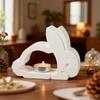 1 Pcs DIY Easter Bunny Hollow Candle Holder Resin Mold Figurine Bunny Plaster Silicone Mold Home Decor Desktop Storage