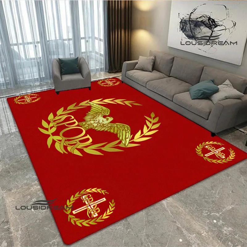 3D Roman SPQR logo Printed carpet non-slip carpet bedroom decor door mat outdoor rug Yoga mat bedroom decoration birthday gift