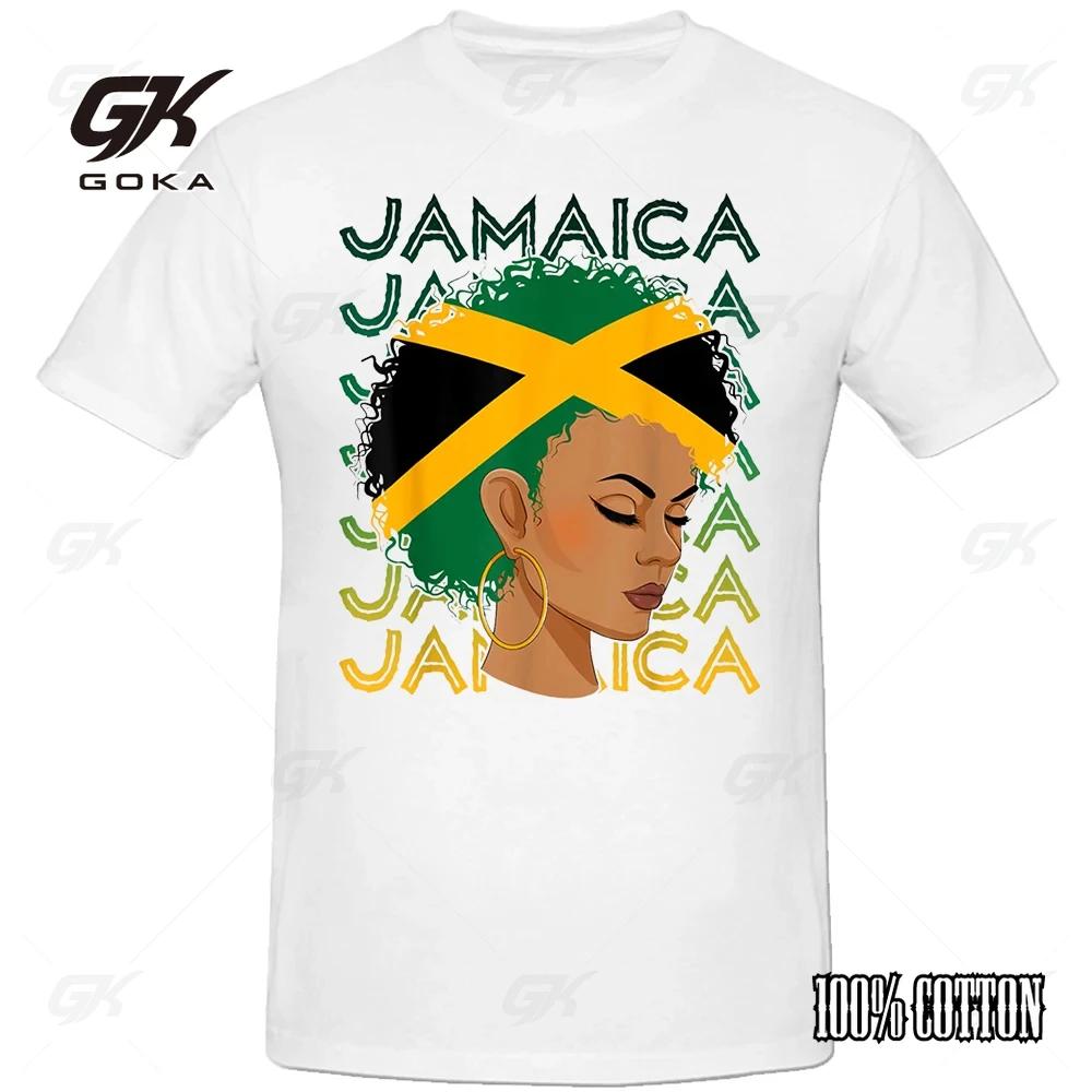 Jamaican Black Girls Jamaica Flag Hair Womens Tee Tops Round Neck ShortSleeve Fashion Tshirt Clothing Basic Tshirts Top