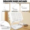 Transparent Book Stand Height Adjustable Book Holder with Storage and 360° Adjustable Base Foldable Tablet Laptop Reading Stand