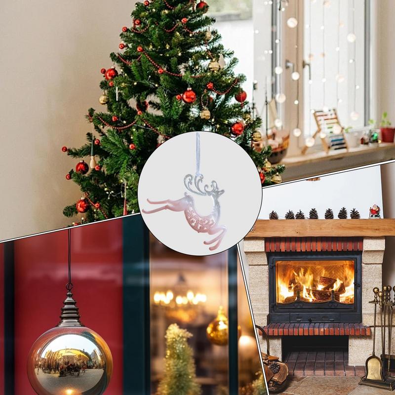 Transparente Schneeflocken Ballettmädchen Elch Anhänger Ornamente Hängende Verzierungen Zubehör Weihnachtsgeschenke Weihnachtsbaumdekor Anhänger