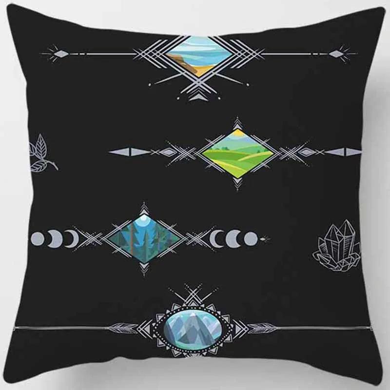 Mysterious Vintage Religious Yoga Symbol Pillowcases Home Decor Housse De Coussin Cojines Decorativos Para Sofá Poduszka