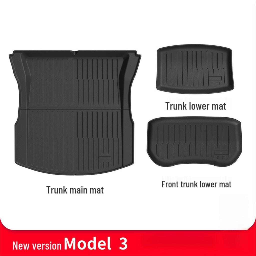 Qixian Trunk Mat Set for Tesla Model Y (Refreshed Version) - TPE Front & Rear Mats