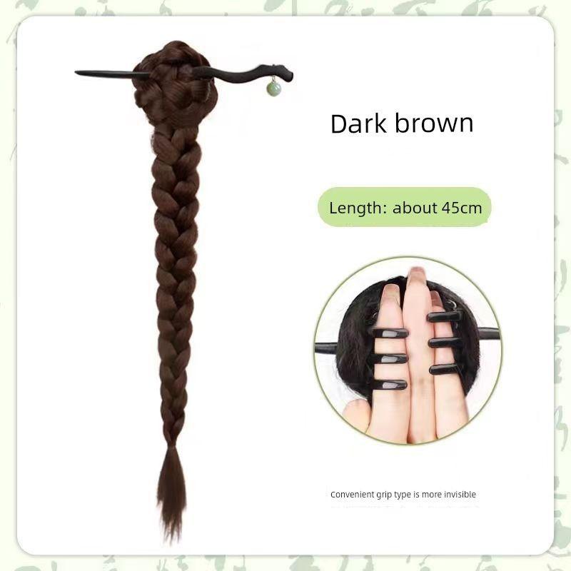 

Парик Коса Одежда ханьцев Ципао Легкий национальный стиль Боковой хвост Плетеные волосы Скрученная коса Новый китайский стиль Зажим Бамбуковая заколка для волос Хвост Guofeng hairpin braid ponytail [dark brown]]